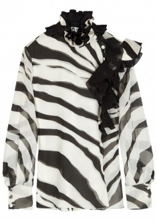 LANVIN Zebra-print silk chiffon blouse
