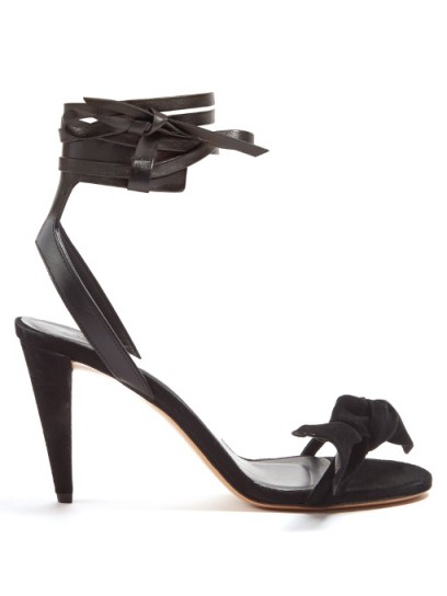 ISABEL MARANT Akynn wraparound leather and suede sandals