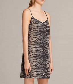 ALLSAINTS ASHLEE TIGER SLIP DRESS | animal print cami dresses