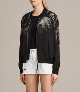 ALLSAINTS HARLOW NELUWA SILK BOMBER JACKET