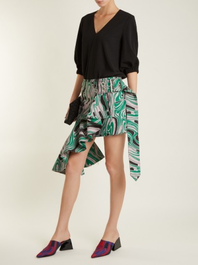 MARQUES’ALMEIDA Asymmetric lava-jacquard mini skirt