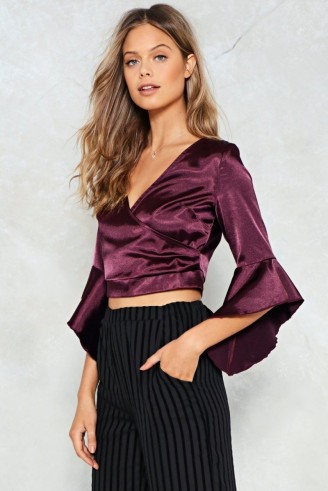 Nasty Gal Baby Break It Down Satin Crop Top