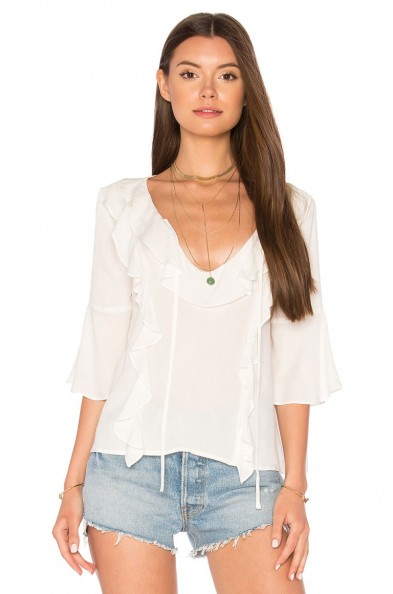 BB Dakota ABBEY TOP | white ruffle tops