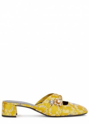 ERDEM Beverley satin jacquard mules