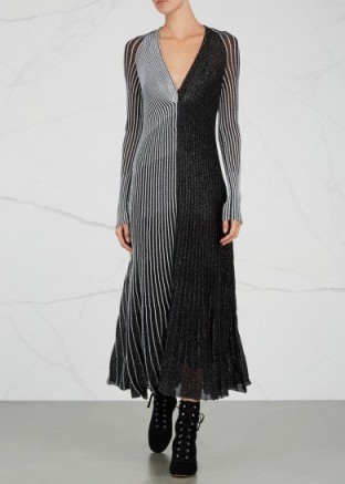 PROENZA SCHOULER Black ribbed metallic-knit dress