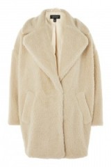 Topshop Borg Cocoon Coat ~ cream teddy coats