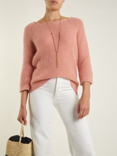 M.I.H JEANS Bowen round-neck mohair-blend sweater | pink sweaters | knitwear