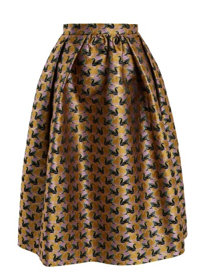 MARY KATRANTZOU Bowles swan-jacquard midi skirt