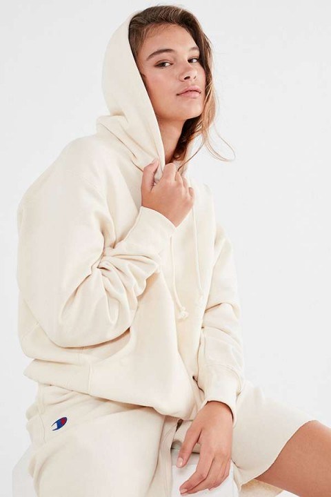 champion & uo cream reverse weave hoodie