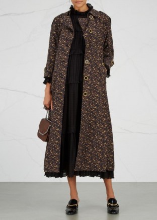 MAISON MAYLE Commandante leopard-print silk trench coat ~ statement coats