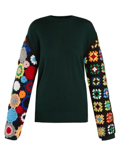 J.W.ANDERSON Crochet-sleeved wool sweater