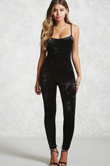 FOREVER 21 Crushed Velvet Jumpsuit