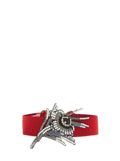 NO. 21 Crystal-embellished waist belt ~ red belts