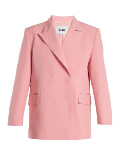 MSGM Double-breasted crepe jacket ~ bubblegum pink jackets