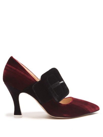 ATTICO Elsa buckle-embellished velvet pumps