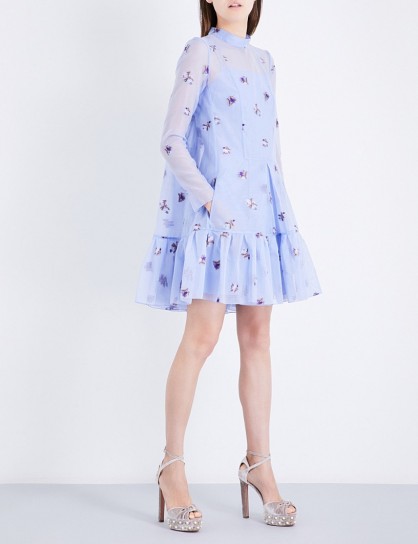 ERDEM Cosima embroidered-floral cotton-blend dress