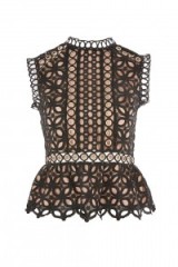 Topshop Eyelet Lace Shell Blouse ~ black sleeveless tops