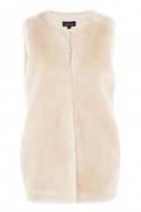 Topshop Faux Fur Hook & Eye Gilet ~ fluffy cream gilets