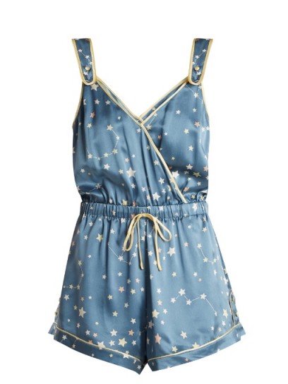 MORGAN LANE Fillippa Constellation-print playsuit ~ star print sleepwear ~ loungewear playsuits