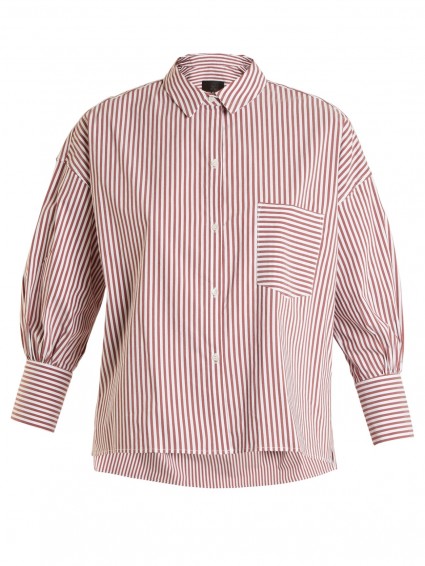 NILI LOTAN Filmore striped cotton shirt