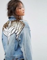 Free People Glam Embellished Denim Jacket