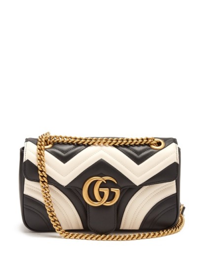 GUCCI GG Marmont quilted-leather shoulder bag ~ monochrome handbags