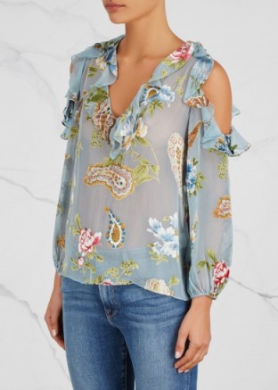 ALICE + OLIVIA Gia fil coupé chiffon blouse