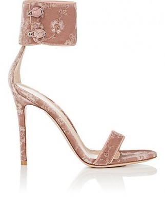 GIANVITO ROSSI Empress Embroidered Velvet Sandals