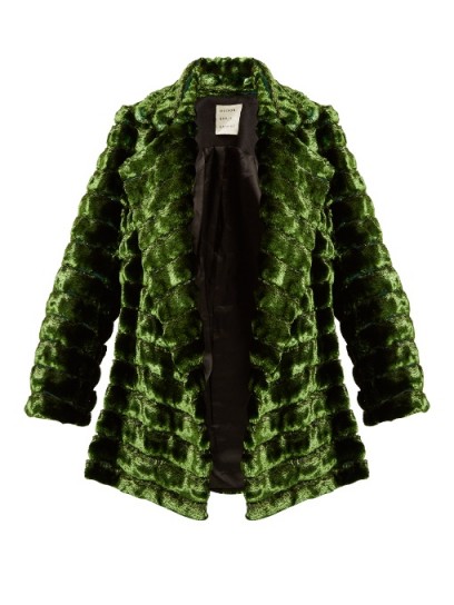 MAISON RABIH KAYROUZ Grizzly quilted faux-fur coat ~ chic green winter coats