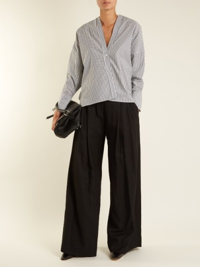 NILI LOTAN Inez wide-leg twill trousers