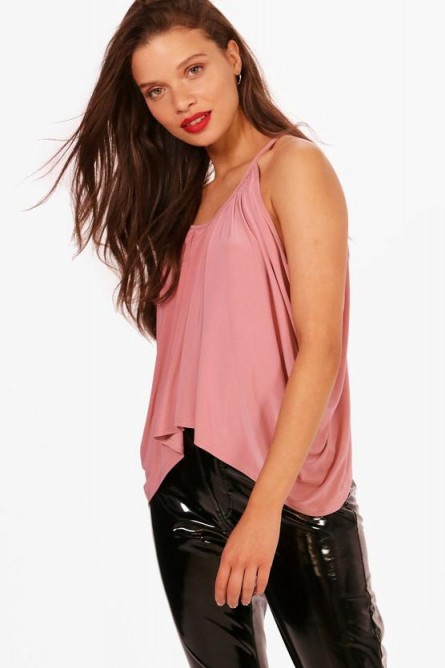 boohoo Isobel Ruched Drop Arm Cami