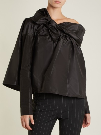 ISA ARFEN Knot-detail silk-taffeta top