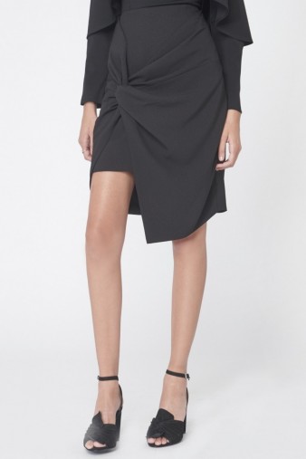 Lavish Alice Twist Front Mini Skirt in Black