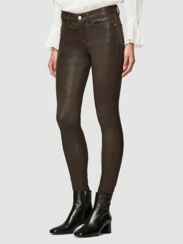 FRAME le skinny leather pant chocolate