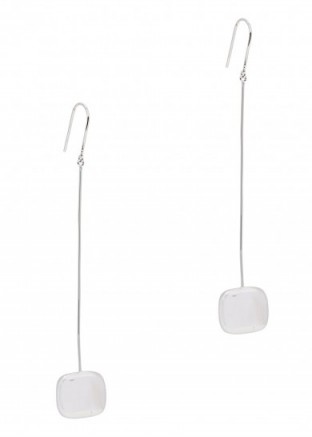 ELIZABETH AND JAMES Lee rhodium-plated drop earrings ~ stylish contemporary jewellery