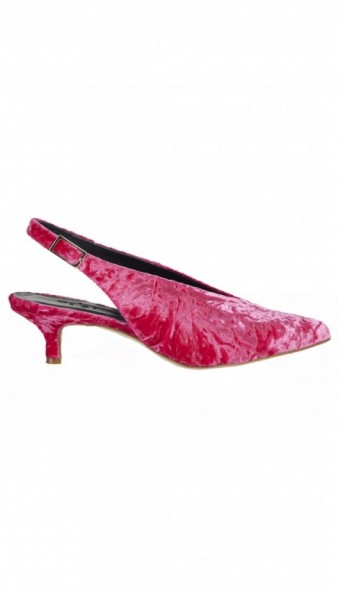 TIBI LIA HEELS – pink velvet slingbacks