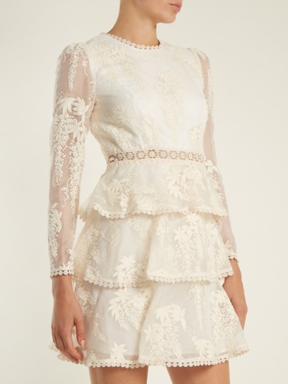 ZIMMERMANN Maples floral-embroidered silk dress