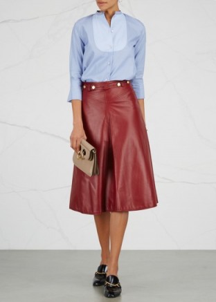 MAISON MAYLE Marianne bordeaux leather skirt ~ dark red A-line skirts