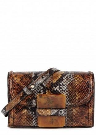 DRIES VAN NOTEN Mini snake-effect leather cross-body bag