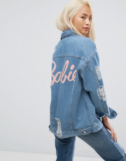 Missguided Barbie Distressed Denim Jacket