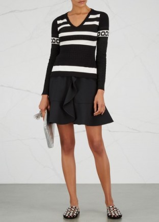 BOUTIQUE MOSCHINO Monochrome Lurex-knit jumper