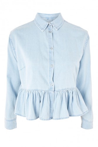 Topshop MOTO Frill Shirt | soft denim shirts