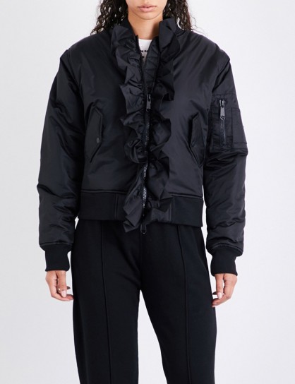 NICOPANDA Kiko shell bomber jacket | black ruffled jackets