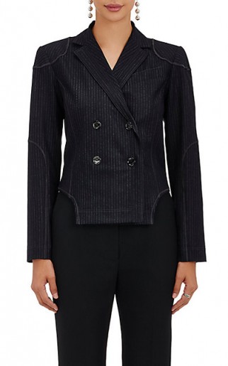 NINA RICCI Pinstriped Wool-Blend Fencing Jacket