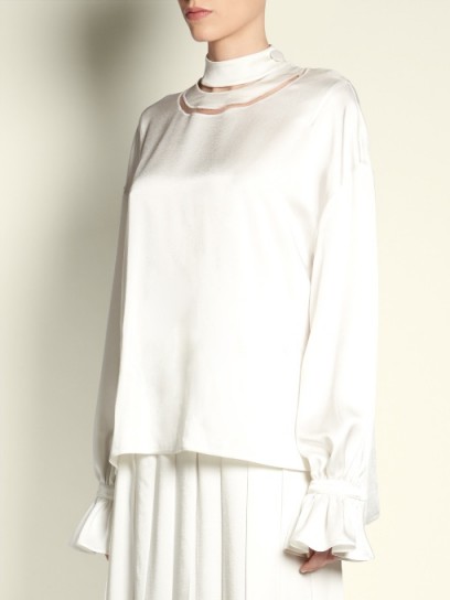 FENDI Open-neckline satin blouse