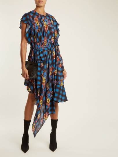 PREEN LINE Ora floral and check-print woven dress