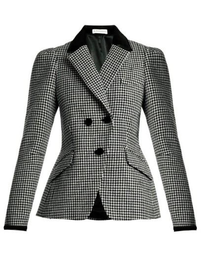 ALTUZARRA Paladini hound’s-tooth checked wool blazer ~ houndstooth tailored blazers ~ stylish jackets