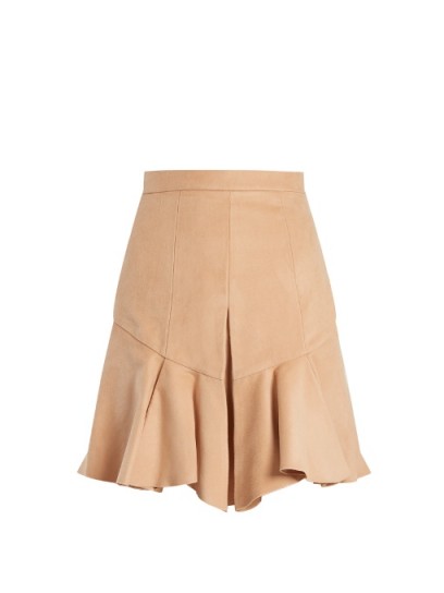 ISABEL MARANT Parma pleated faux-suede skirt ~ luxe skirts ~ nude-pink