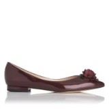 L.K. Bennett POPPIE OXBLOOD PATENT LEATHER FLATS