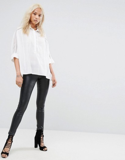 Religion Relaxed Shirt With Diamante Embellished Collar And Sleeves